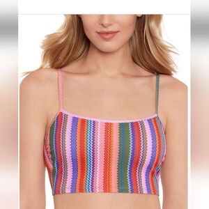 Pink and Orange Fitted Crop Camisole